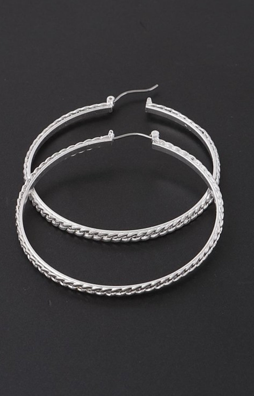 Chunky Curb Chain Dangle Earrings Silver – Hey Happiness